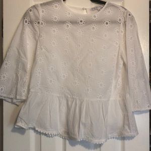 English Factory Cotton Peplum Blouse, XS 🎊🎉